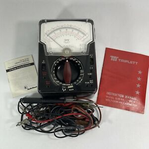 Vintage Triplett Model 630-NA Type 3 Multimeter Bakelite Case W/ Leads &amp; Manual