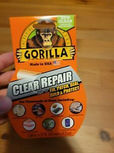 *New* Gorilla Crystal Clear Repair Tape Patch Seal Underwater 1.88in X 27ft