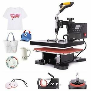 110V 5 in 1 Heat Press 360 Degree Swivel Heat Press Machine 12x10 inches