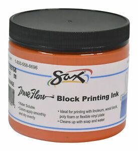 Sax True Flow Water Soluble Block Printing Ink, 1 Pint Jar, Orange