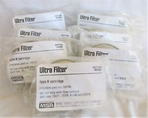 Lot of 7 – MSA Brand 95302 Ultra Filter Type H Hepa Cartridges * New Sealed