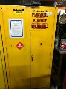 Justrite Flammable 60 Gallon Yellow safety cabinet