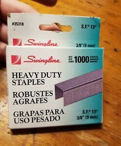 SWINGLINE HEAVY DUTY STAPLES QTY., 3/8&#034; S. F. 13, # 35318  PARTIAL BOX  S1