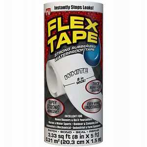 Triple Thick Adhesive Tape, White, 8-In. x 5-Ft. -TFSWHTR0805