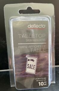 Tabletop Sign Holder, NEW deflecto brand 1 1/2&#034; x 2&#034; Pack of 10 New