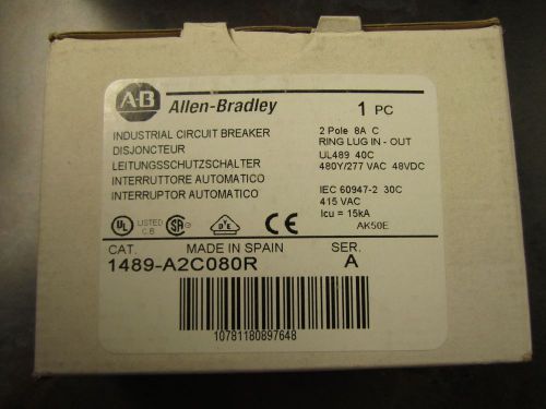 NEW ALLEN-BRADLEY 1489-A2C080R CIRCUIT BREAKER 8A