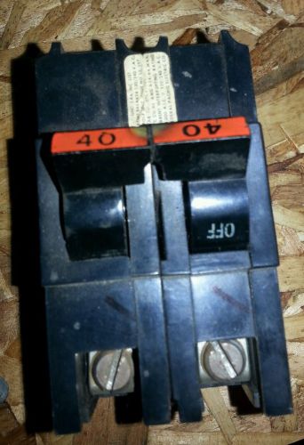 Federal pacific electric fpe 2 pole 40 amp circuit breaker stab-lok type na for sale