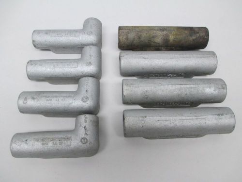 LOT 8 CROUSE HINDS ASSORTED C37 LL27 C-TYPE ELBOW CONDUIT 1IN 3/4IN NPT D297898
