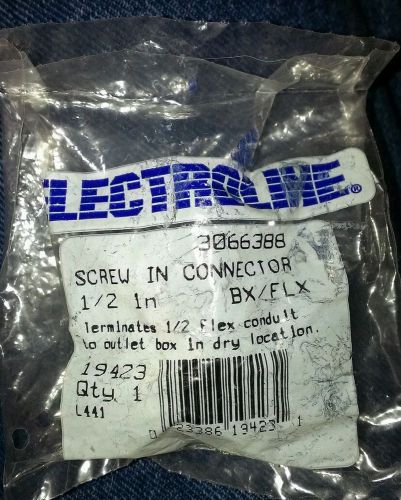 Electroline 1/2&#034; flex connectors (screw-in)- of672 (qty 10 pieces) l441 3066388 for sale