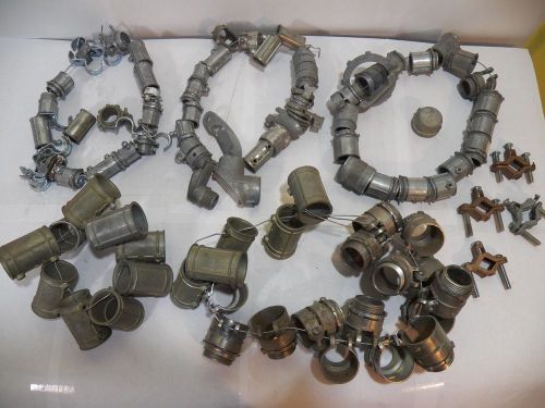 Large mixed lot 100+ halex neer india aluminum conduit couplings sleeves fitting for sale