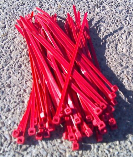 50 pc red zip tie wrap strap 6&#034; long x 5/32&#034; wide 4x150mm for sale