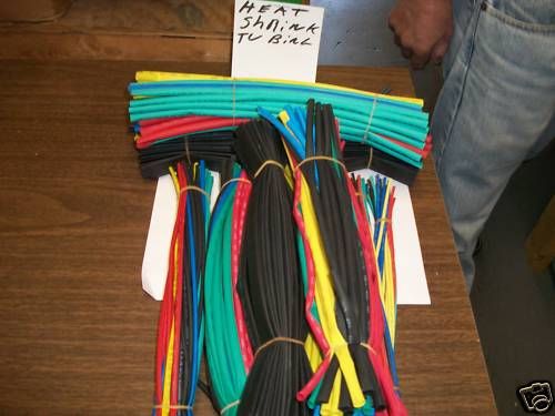Heat shrink tubing all size assortment 200 pc. 12 inch new for sale