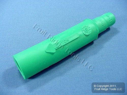 New leviton green cam-type plug insulating sleeve male ect 15 series 15sdm-48g for sale