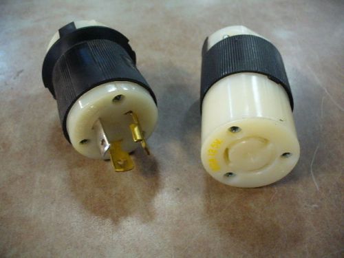Plug/socket set twist lock 20 amp 125 volt hubbell for sale