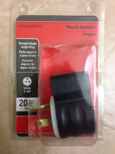 Pass &amp; seymore ps5366ssanccv4 straight blade angle plug nema 5-20p 20amps 125v for sale