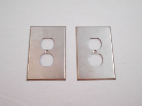 Lot of 2 2-Gang Receptacle Switch Cover Wallplates Stainless Steel 5.25 x 3.5 in