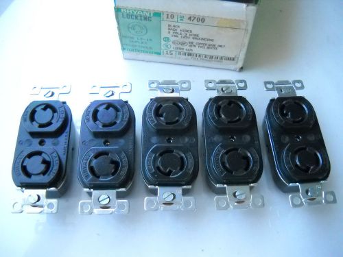 Bryant 4700 locking duplex receptacles 2 pole 3 wire 15a 125v (set of 5) nib for sale