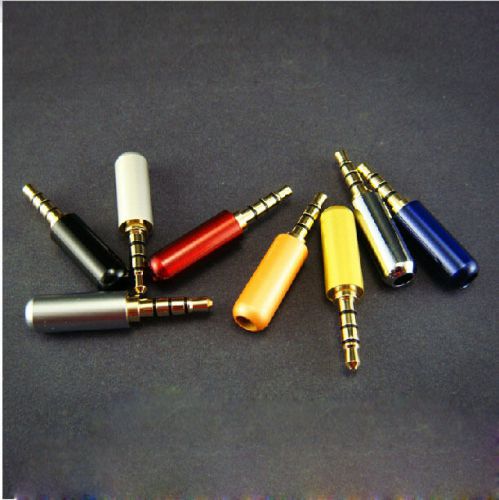 40pcs 4-pin 24k gilding 3.5mm 1/8&#034; stereo plug for headphones microphone solder for sale