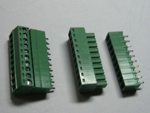 100 pcs 10pin/way 3.5mm screw terminal block connector green pluggable type for sale