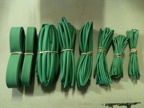 80&#039; of thermosleeve green polyolefin 2:1 heat shrink tubing-10&#039;sect. of 8sizes for sale