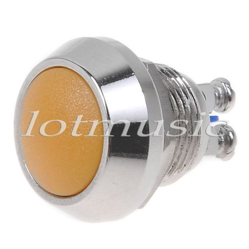 12mm yellow round head brass push button momentary switch screw terminal for sale