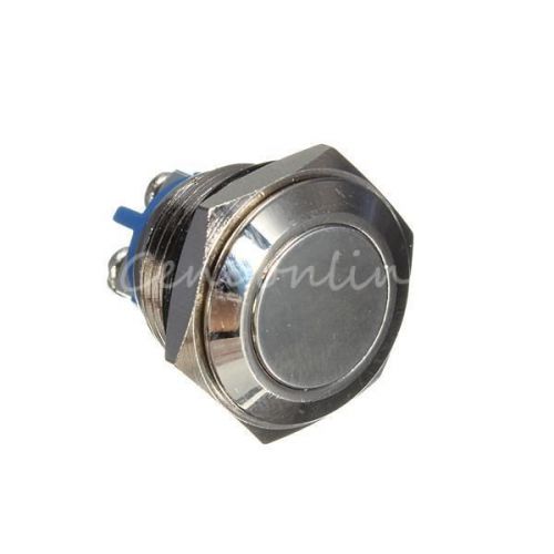 New 16mm Silver Start Horn Push Button Switch Stainless-Steel Metal 3A 250V