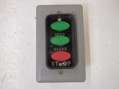 MMTC, INC. PBS-3 OPEN-CLOSE-STOP ENCLOSURE PUSHBUTTON (AS PICTURED)*USED*