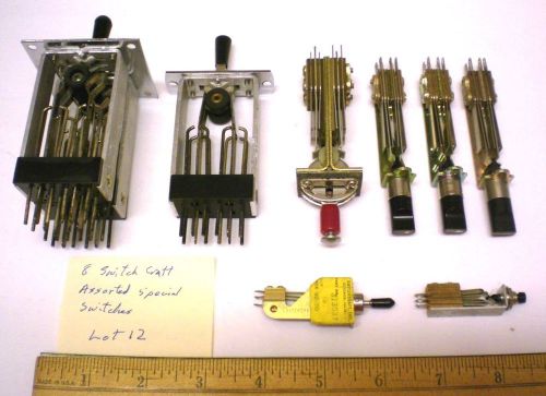 8 Assorted SWITCHCRAFT Special Lever Switches, Lot # 12,   Made in USA