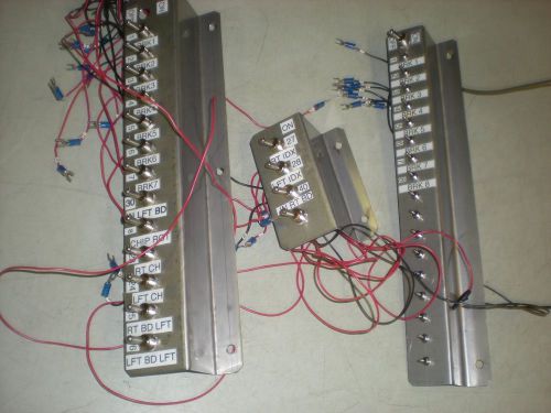 Lot of (35) Toggle Switches in Mounting Brackets - Most are Spring Return Type