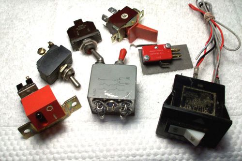 Seven &#034;Removed from equipment&#034; toggle switches   Varied styles  Check photos