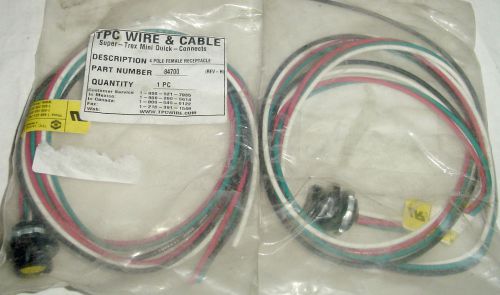 NEW! QTY (2) TPC Wire &amp; Cable 4 Pole Female Receptacles~84700