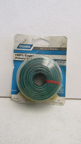 Camco 64196 100% copper 18 gauge primary wire 40&#039; green - pro quality for sale