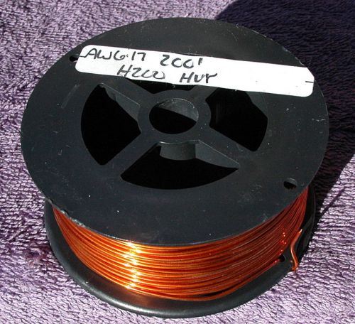 Magnet Wire 17 AWG gauge, Enameled Copper 200C  for coil winding, 200&#039; spool