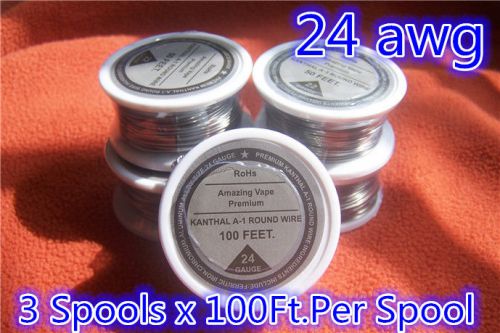 3 Spools x 100 feet Kanthal Wire 24Gauge 24AWG ,(0.51mm), A1 Round Resistance !