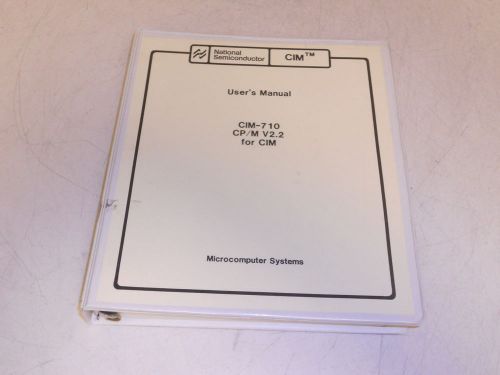 National semiconductor user&#039;s manual for cim-710 cp/m v2.2 for cim for sale