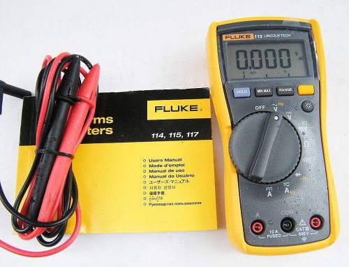 Fluke Model #115  True RMS Multimeter w/ Leads &amp; Manual