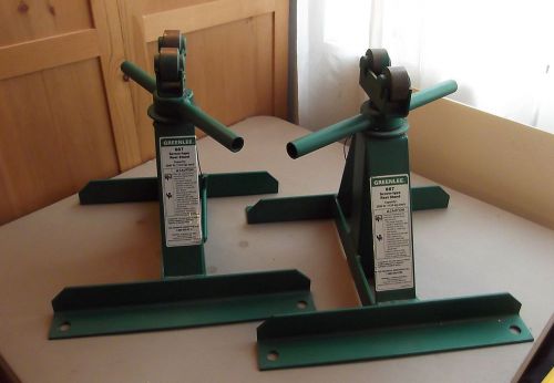 2 greenlee 687 reel stands  adjustable telescoping screw type 13&#034;-28&#034;  2,500 lbs for sale