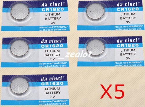 5pcs cr1620 button batteries perfect 3v li battery for sale