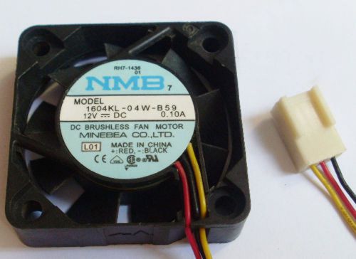 NMB DC Cooling Fan 12V 0.1A 40 x 40 x 10mm 1604KL-04W-B59 NEW