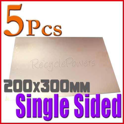 5 Pcs Copper Clad Laminate Circuit Boards FR4 PCB 200mm x 300mm Single Sided