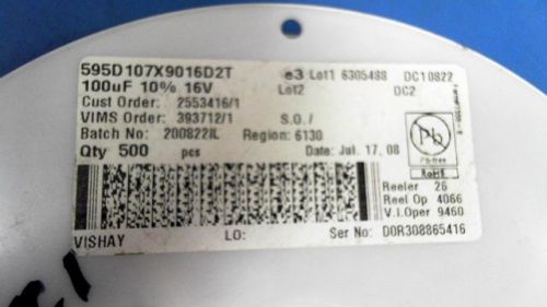 10-pcs capacitor 100uf 10% low esr conformal coa 595d107x9016d2t 595d107x9016d2 for sale