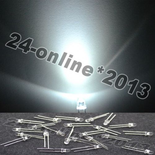 1000PCS 3mm 2pin waterclear White Round Top Plug-in LED lamp beads DIY