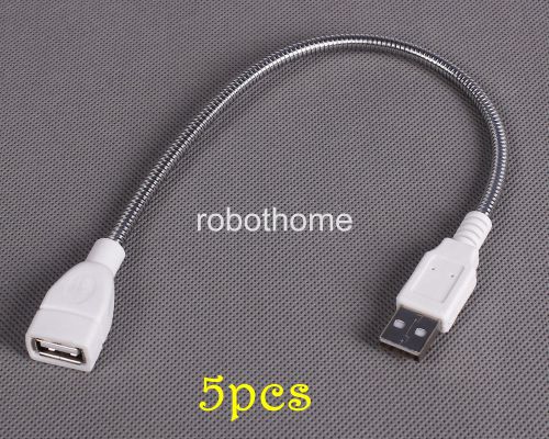 5PCS USB Power Apply Cable Extension Cord Flexible Metal Tubing for USB Lamp new