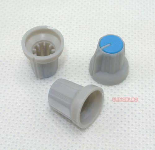 20pcs KNOB Pointer,Plastic Grey-Blue,for 6mm shaft Pot