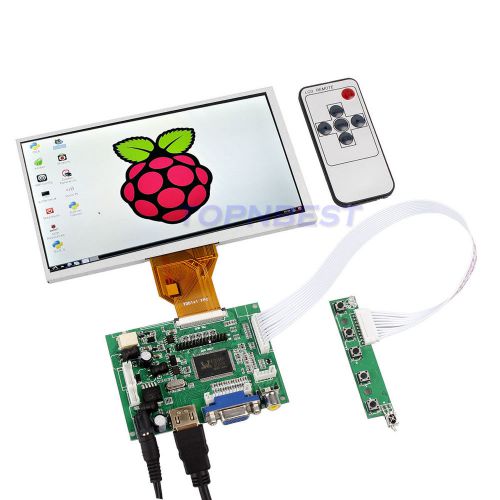 7“ lcd screen display monitor for raspberry pi b+ w/ hdmi vga av driver 800x480 for sale