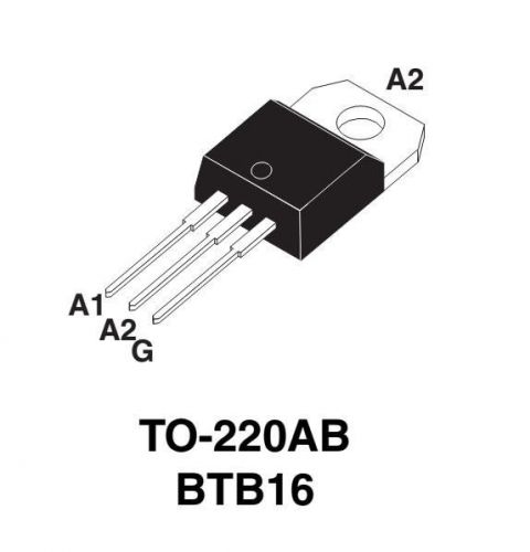 5 pcs  BTB16-600SWRG, TRIAC, 16A, 600V by ST