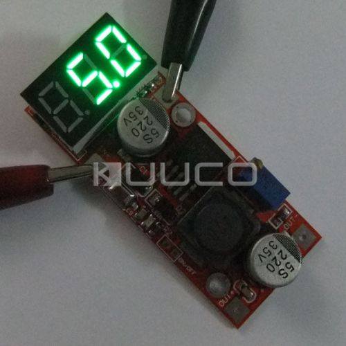 Lm2596 dc 4.5-28v to 1.3-25v step down voltage regulator w/ green led voltmeter for sale