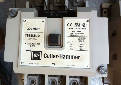 C825KN10 Cutler-Hammer Series A2 110V-120V Coil 3 Poles 200 Amps 600V