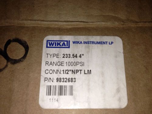 *new*wika 233.54 4&#034; pressure gauge 1000 psi, 9832683, 1/2&#034; npt for sale