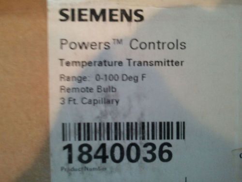 New siemens hvac temperature transmitter - 1840036 / 040018 powers for sale